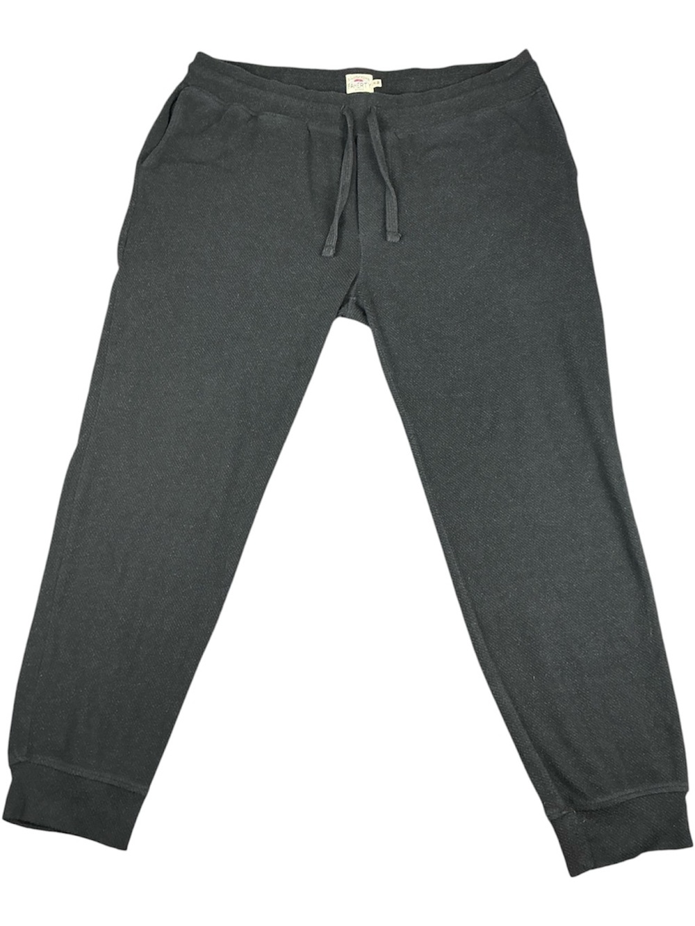 Faherty Men's Legend Sweatpant Jogger Black Knit Twill Size XL Taper Leg Organic